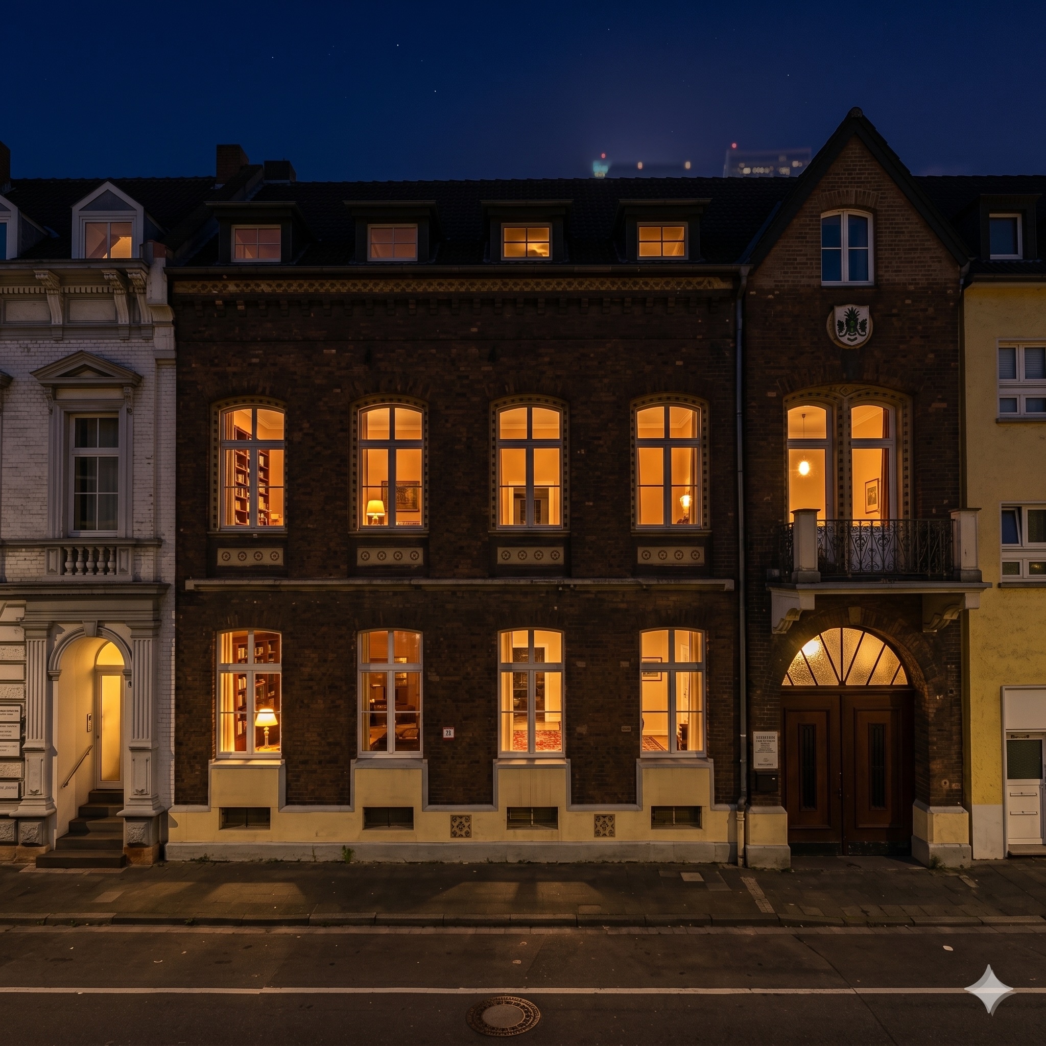 Denkmalgeschütztes Haus in Neuss – Nacht